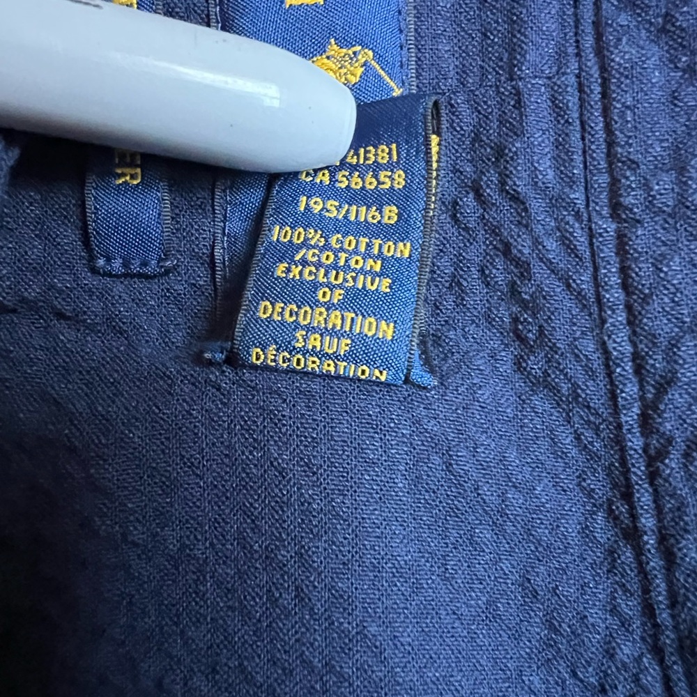 Polo Ralph Lauren Mens Navy Seersucker ShortSleeve Embroidered Pony ButtonUp4XLT - Picture 4 of 8